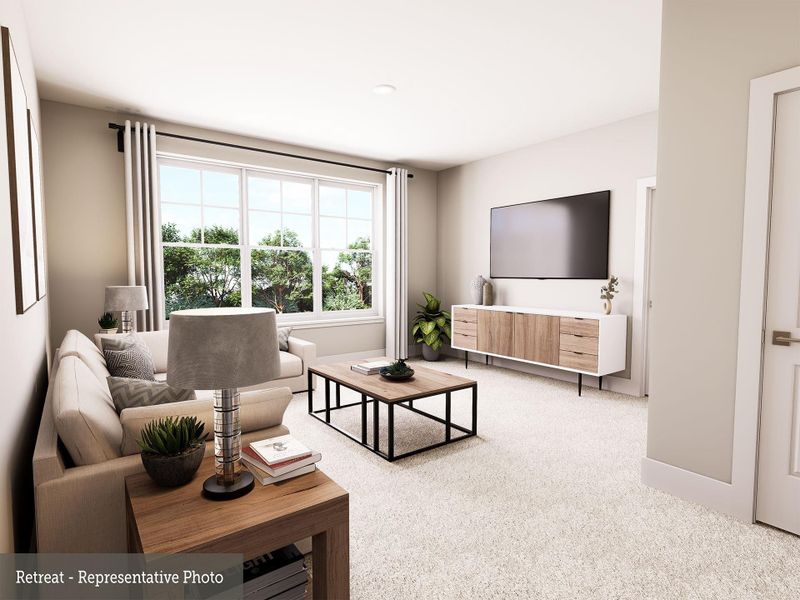 Furnished interior view inside a new home in The Woodlands Hills - Premier Collection, Willis (Image 3).