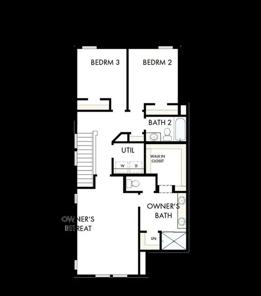 2D floor plan layout of this home in Painted Tree Woodland West – Cottages, McKinney, TX (Image 3).