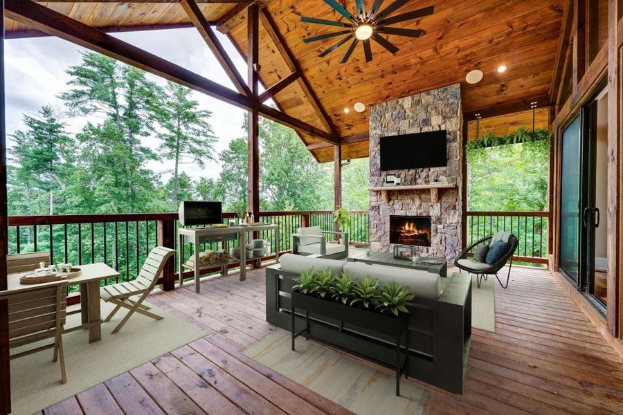 Exterior details and patio area of a home in , Ellijay (Image 31). Exterior details and patio area of a home in , Ellijay (Image 31).