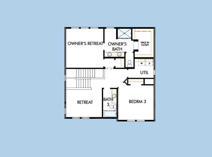 2D floor plan layout for the The Westchase by David Weekley Homes in Heritage Green – The Classic Collection, Columbia, TN (Image 4). 2D floor plan layout for the The Westchase by David Weekley Homes in Heritage Green – The Classic Collection, Columbia, TN (Image 4).