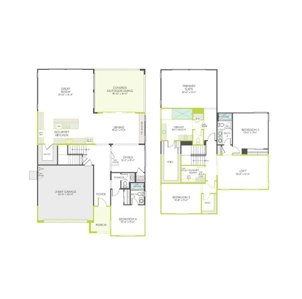 2D floor plan layout of this home in Waterston Central, Gilbert, AZ (Image 4).