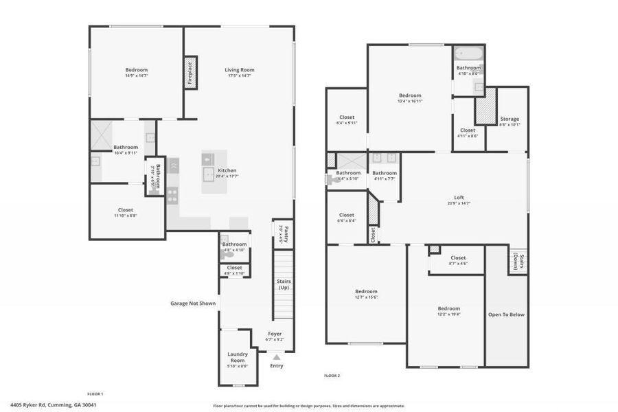 2D floor plan layout of this home in Arden on Lanier, Cumming, GA (Image 5).