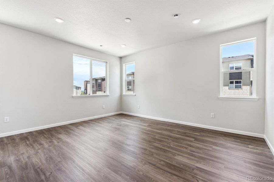 Spacious, unfurnished interior of a new home in Townhome Collection at Grand Vue at Interlocken, Broomfield (Image 17). Spacious, unfurnished interior of a new home in Townhome Collection at Grand Vue at Interlocken, Broomfield (Image 17).