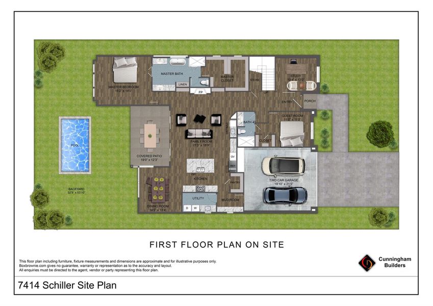 Rendering for 1st floor & site plan to show space and layout. Buyer/Buyer's agent to verify all specs & features Rendering for 1st floor & site plan to show space and layout. Buyer/Buyer's agent to verify all specs & features
