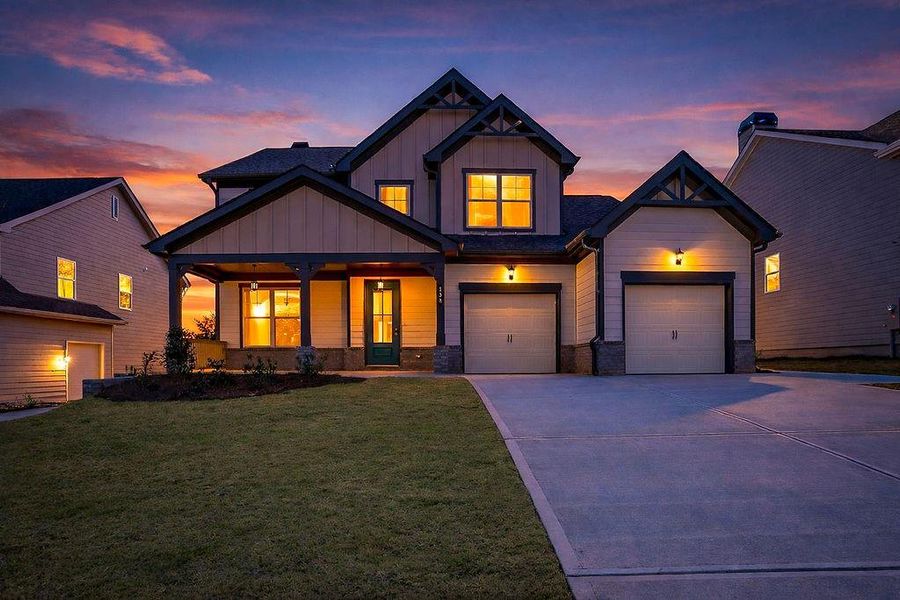 Front exterior of a new home in , Homer, GA, highlighting curb appeal (Image 18).