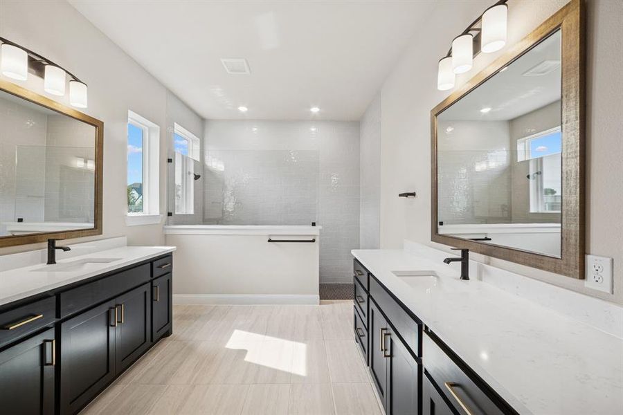 Furnished interior view inside a new home in Pecan Square - Estates, Northlake (Image 15). Furnished interior view inside a new home in Pecan Square - Estates, Northlake (Image 15).