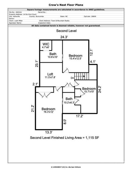 Upper Level Floor Plan