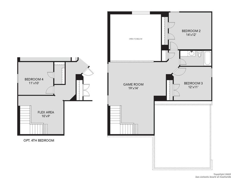 2D floor plan layout of this home in Cinco Lakes, San Antonio, TX (Image 3).