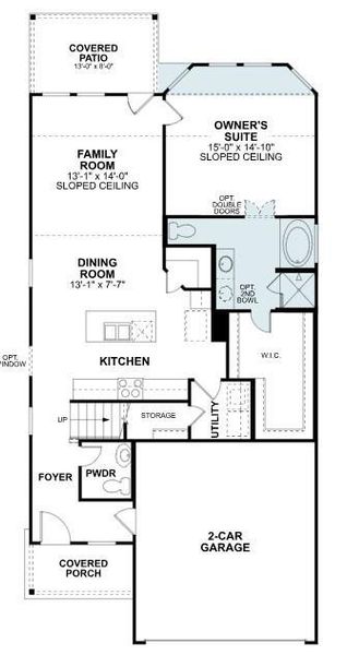 2D floor plan layout of this home in Miller's Pond, Rosenberg, TX (Image 4).