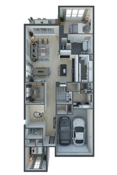 2D floor plan layout of this home in Woodson’s Reserve 45′, Spring, TX (Image 3).