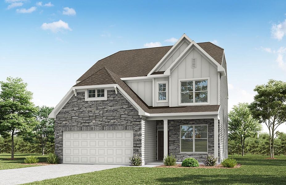 Representative exterior photo of a completed home built from the Oxford by Eastwood Homes in Ferry Grove, Lexington, SC (Image 10).