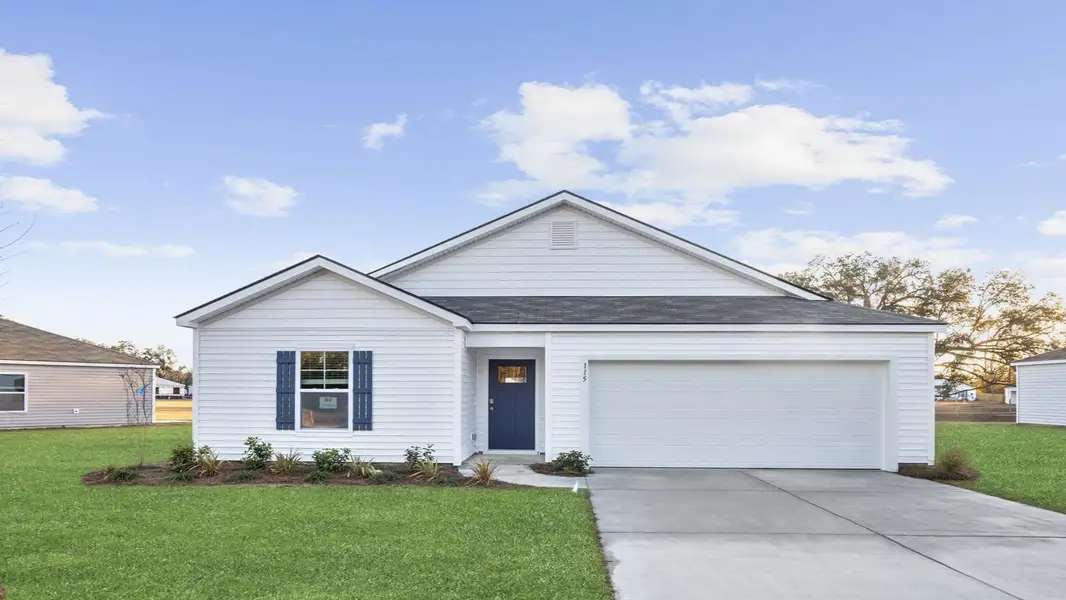 Front exterior of a new home in Cypress Landing, Hardeeville, SC, highlighting curb appeal (Image 1). Front exterior of a new home in Cypress Landing, Hardeeville, SC, highlighting curb appeal (Image 1).