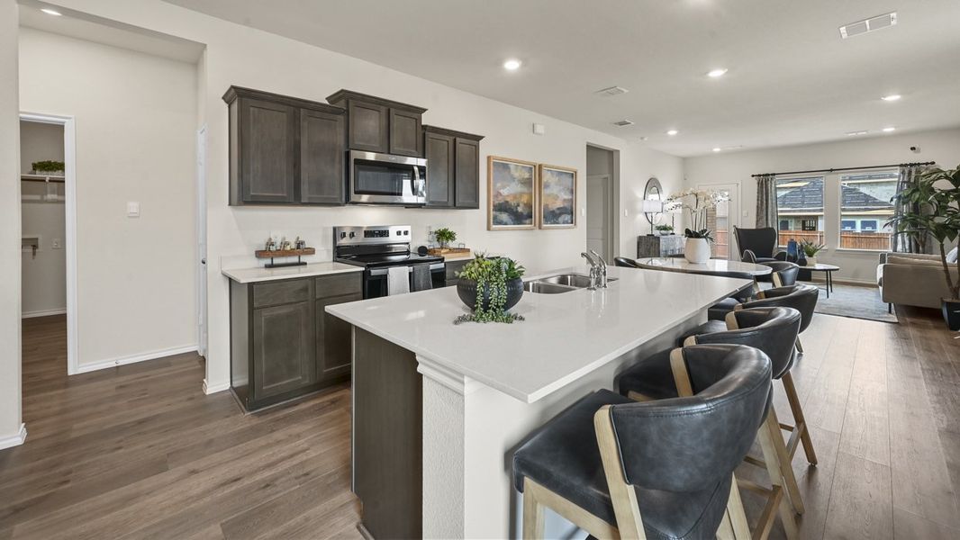 Furnished interior view inside a new home in Yarbrough Farms, Pilot Point (Image 4). Furnished interior view inside a new home in Yarbrough Farms, Pilot Point (Image 4).