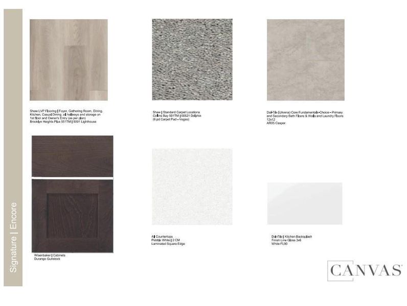 Design Selections. Home is under Construction, design selections are subject to change.