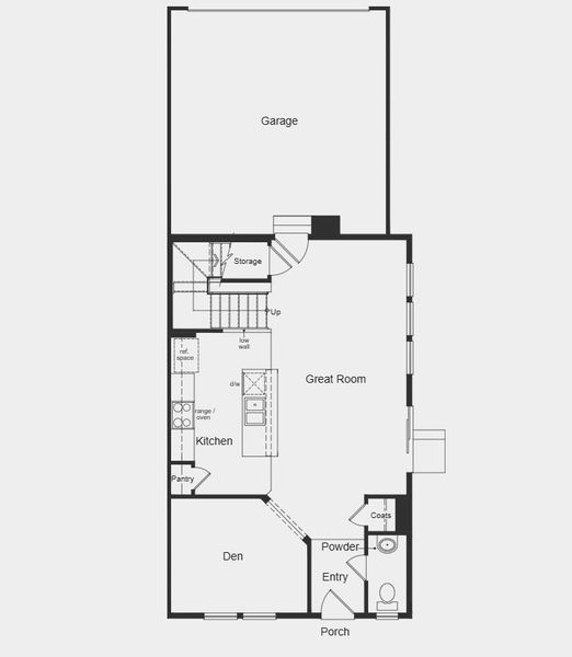 2D floor plan layout for the Plan 1755 by KB Home in Windler Villas, Aurora, CO (Image 3).