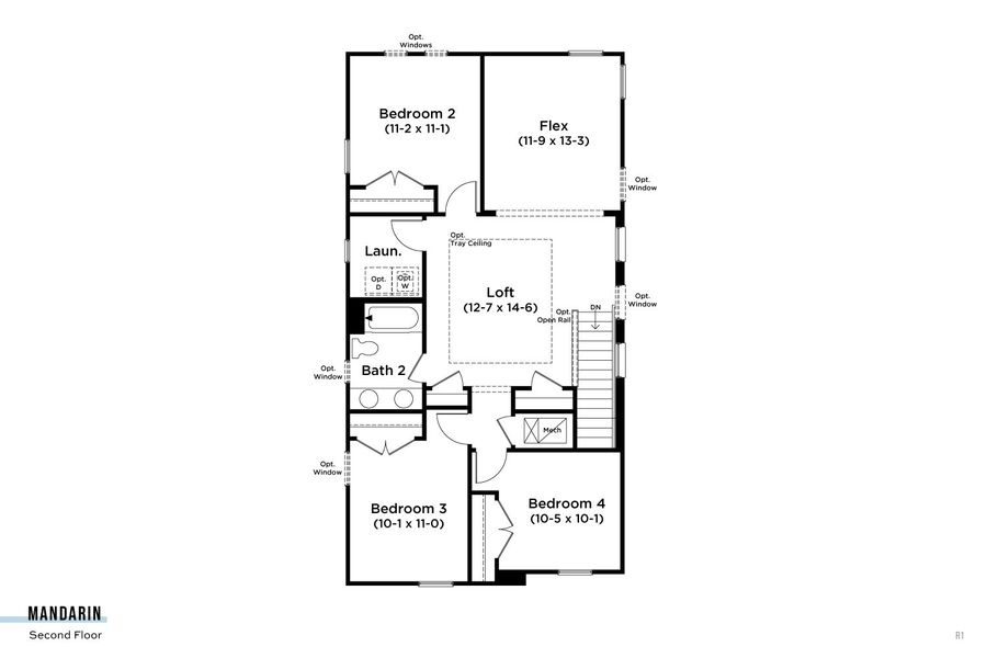 2D floor plan layout for the Mandarin by DRB Homes in Trinity Place, St. Cloud, FL (Image 5). 2D floor plan layout for the Mandarin by DRB Homes in Trinity Place, St. Cloud, FL (Image 5).