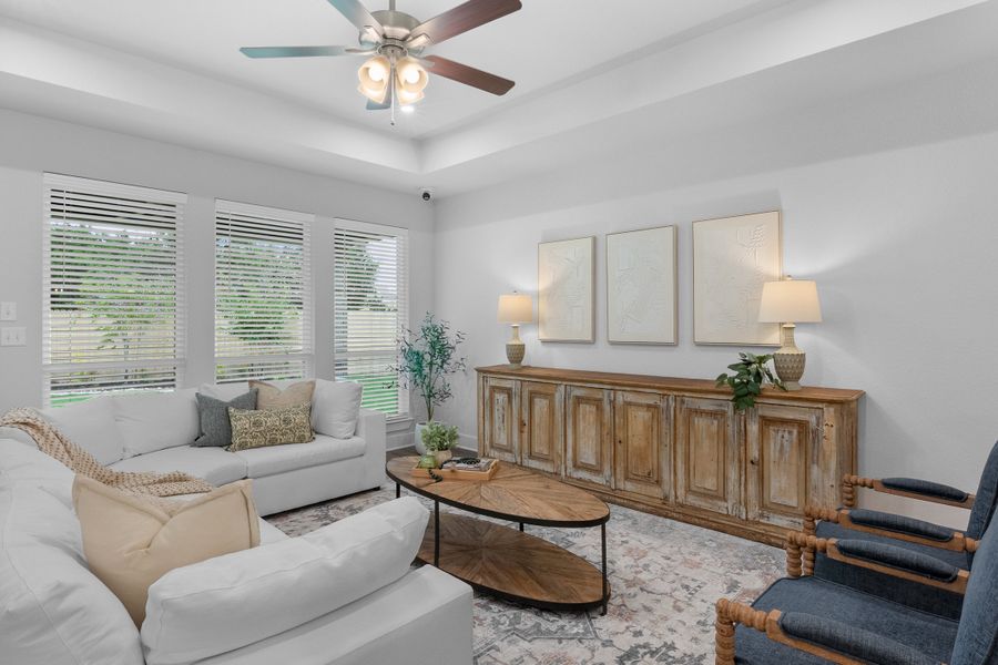 Furnished interior view inside a new home in Three Creeks, Belton (Image 7). Furnished interior view inside a new home in Three Creeks, Belton (Image 7).
