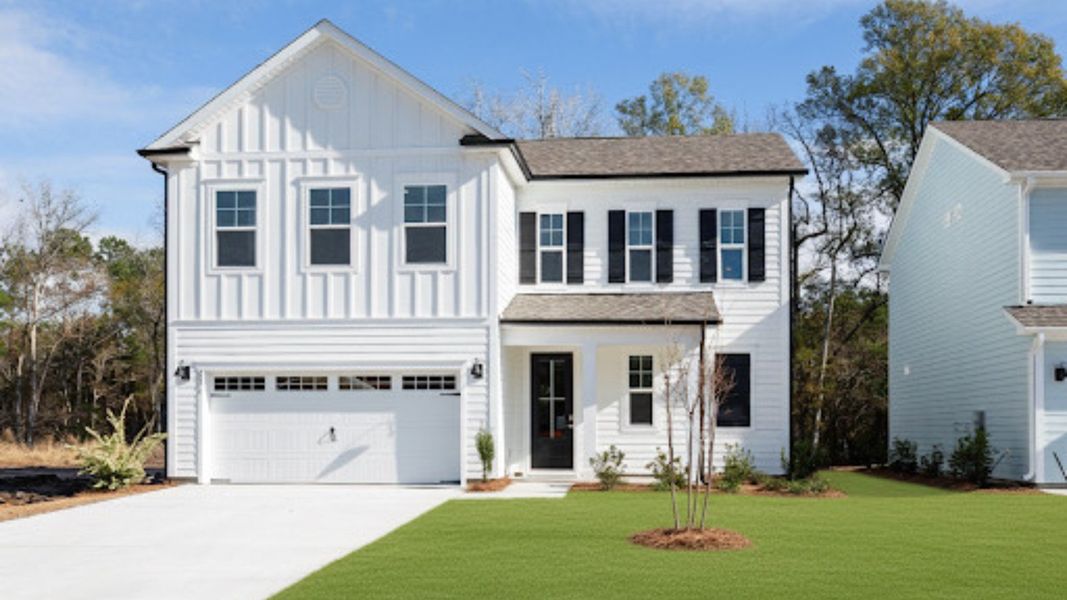 Front exterior of a new home in Rolling Hills, Bolivia, NC, highlighting curb appeal (Image 1). Front exterior of a new home in Rolling Hills, Bolivia, NC, highlighting curb appeal (Image 1).