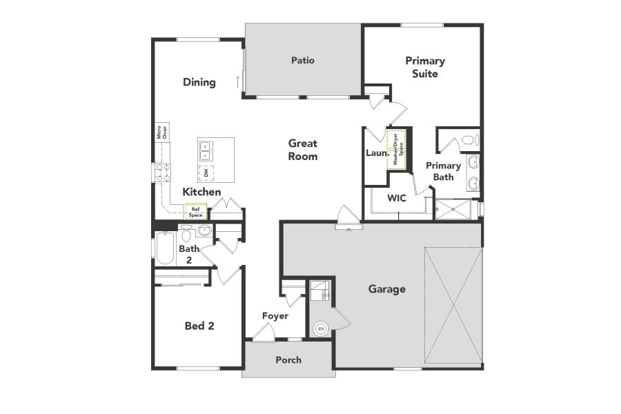 2D floor plan layout of this home in The Reserve at Green Valley Ranch, Aurora, CO (Image 4).