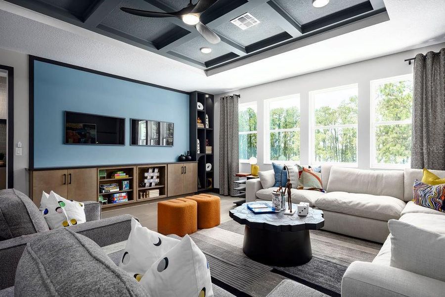 Furnished interior view inside a new home in Solace at Corner Lake, Orlando (Image 9).