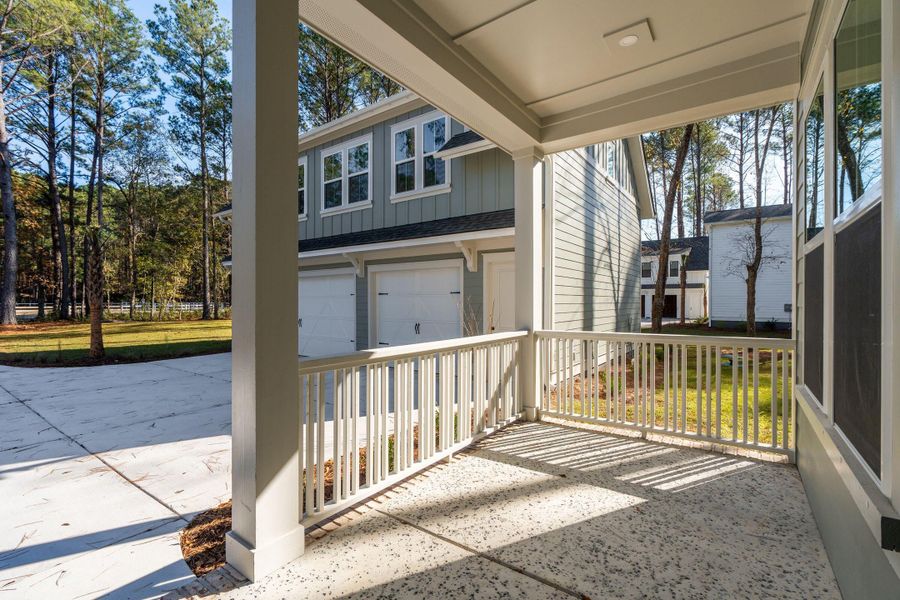 Exterior details and patio area of a home in , Awendaw (Image 33).