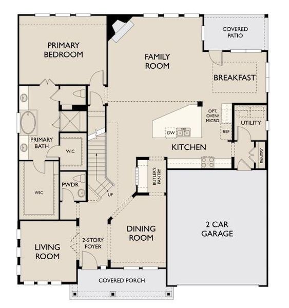 2D floor plan layout of this home in Westland Ranch, League City, TX (Image 4).
