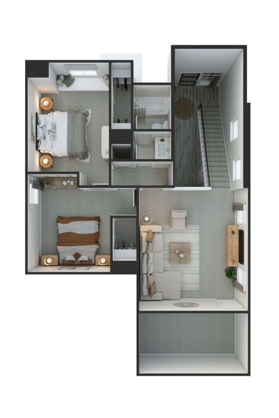 2D floor plan layout for the Heron by Tri Pointe Homes in Trillium, Richmond, TX (Image 5).