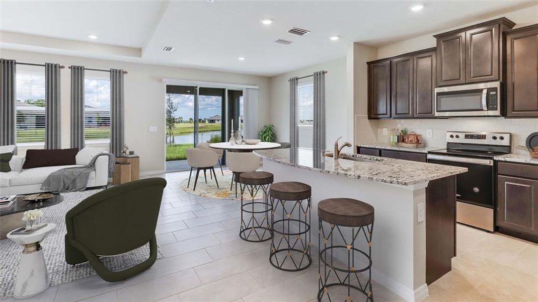 Furnished interior view inside a new home in Oakfield Trails, Parrish (Image 9). Furnished interior view inside a new home in Oakfield Trails, Parrish (Image 9).