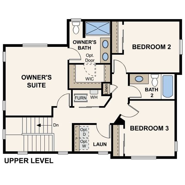 2D floor plan layout of this home in The Contemporary Collection at Windler, Aurora, CO (Image 3).