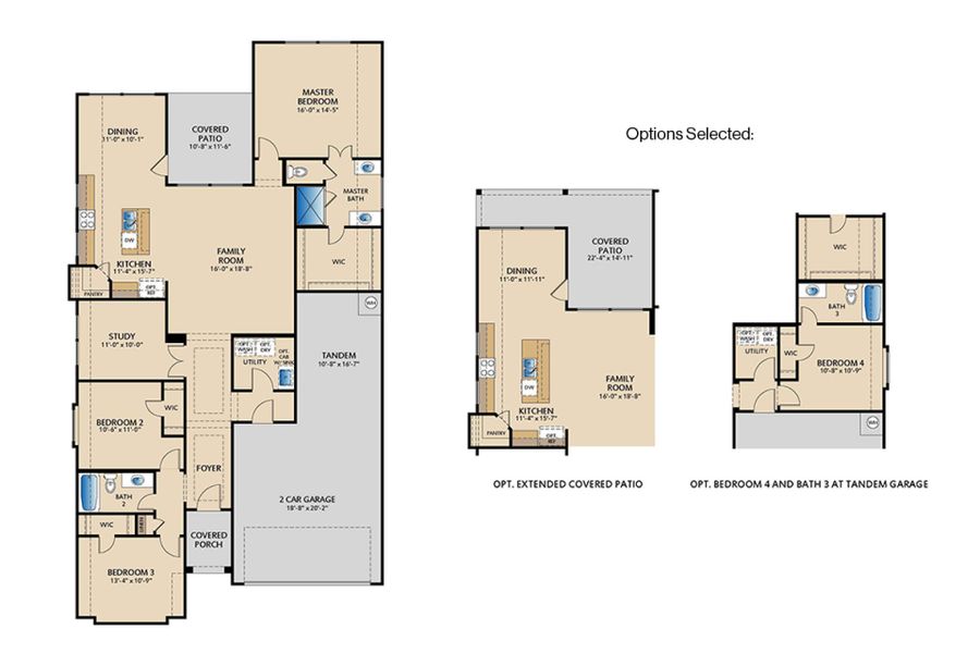 2D floor plan layout of this home in Creekview Meadows, Pilot Point, TX (Image 3).