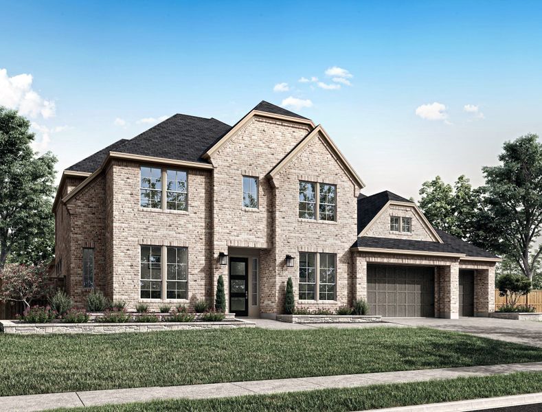 Representative exterior photo of a completed home built from the Casoria by Tri Pointe Homes in Woodson’s Reserve, Spring, TX (Image 4).