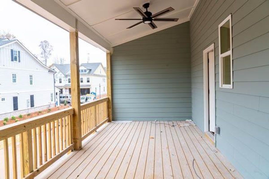 Wooden terrace with ceiling fan Wooden terrace with ceiling fan