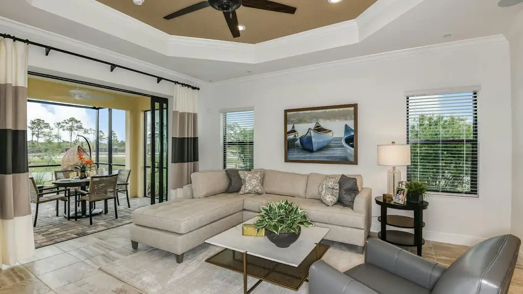 Furnished interior view inside a new home in Vicenza Real Estate and Homes for Sale in North Venice, FL - Neal Communities, Nokomis (Image 23).
