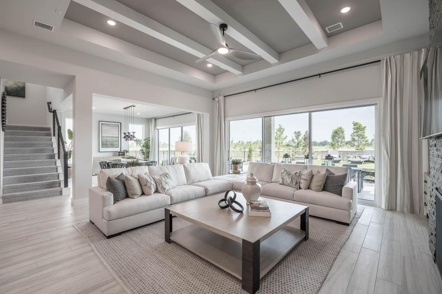 Furnished interior view inside a new home in Bridgeland, Cypress (Image 26).