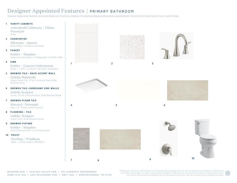Sample of building materials used in homes in Meadowlark, Murfreesboro (Image 11).