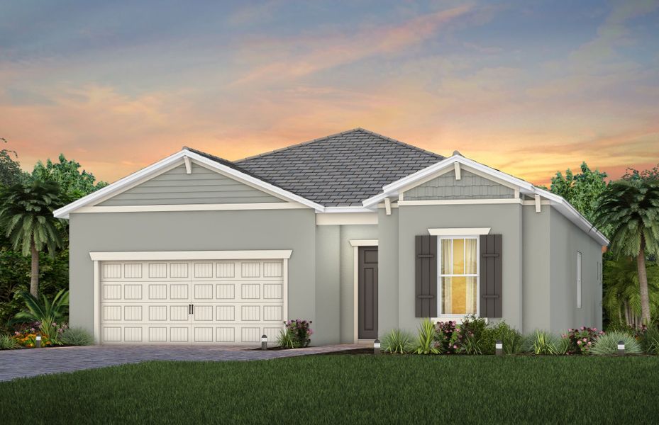 Representative exterior photo of a completed home built from the Palmary by DiVosta in BeachWalk by Manasota Key, Englewood, FL (Image 24).