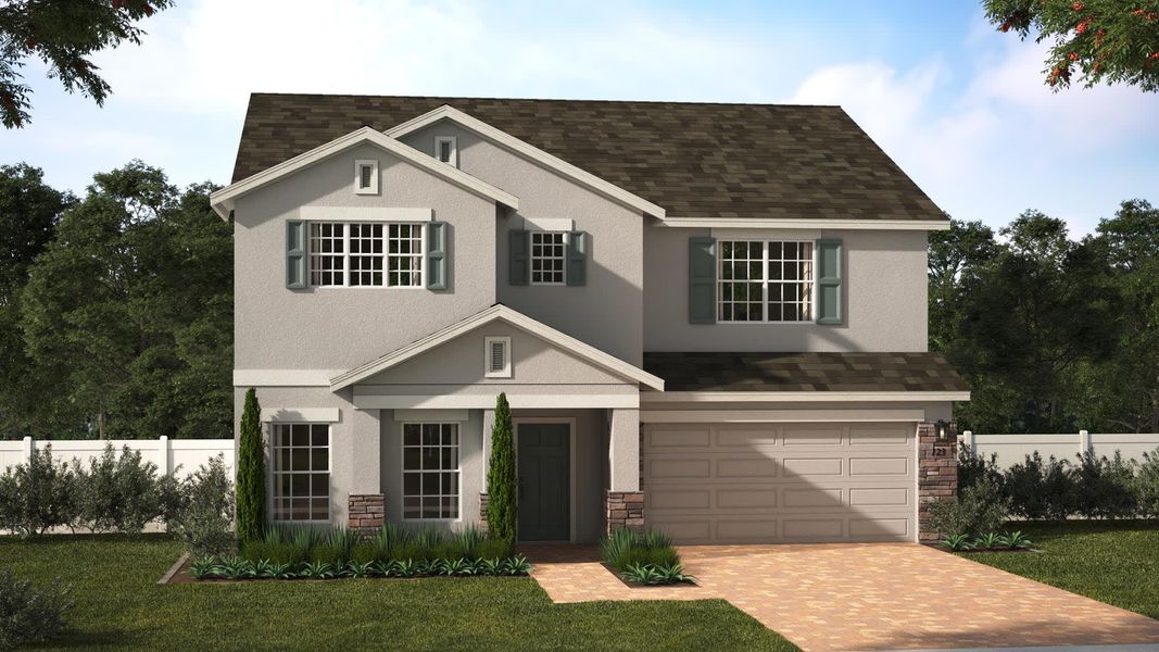 Wilshire Stone Elevation 2 | Storey Creek in Orlando, FL by Landsea Homes