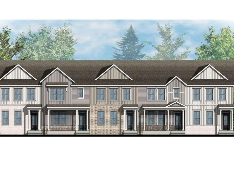 Exterior rendering of this home design in Waypoint, Flowery Branch, GA (Image 3).
