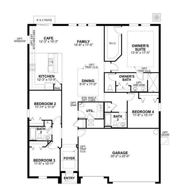 2D floor plan layout of this home in Hawthorne Ranch, Lakeland, FL (Image 2).