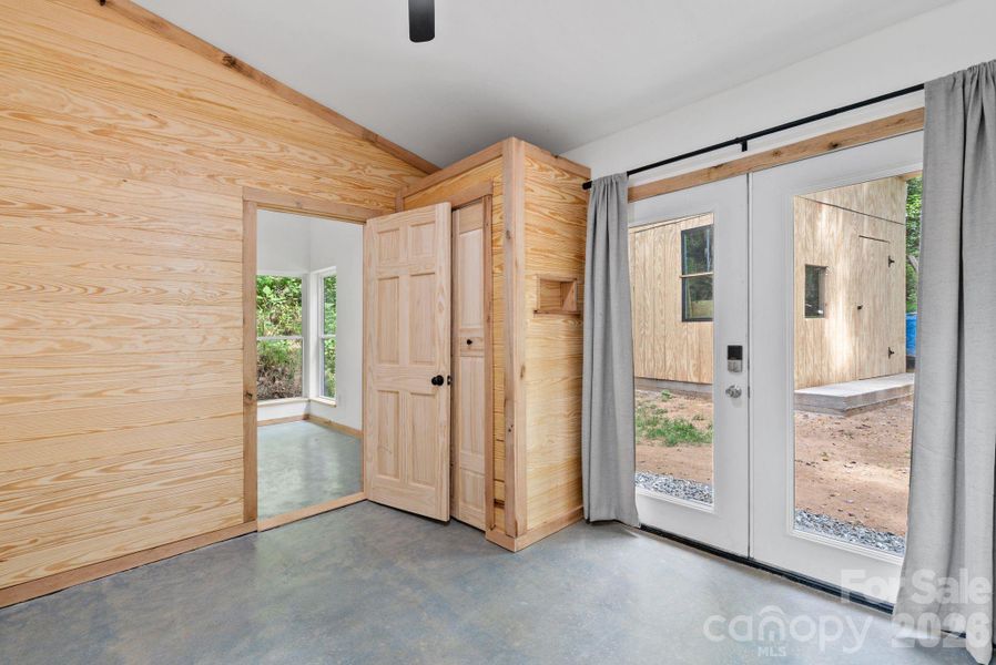 fench doors offer light and spacious feel