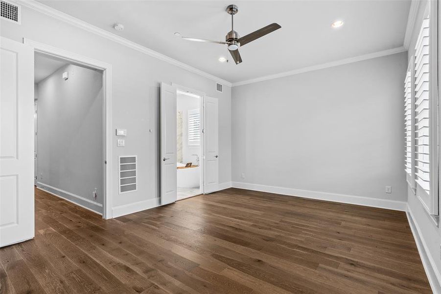 Primary Bedroom located on 3rd level - even has an additional alarm panel