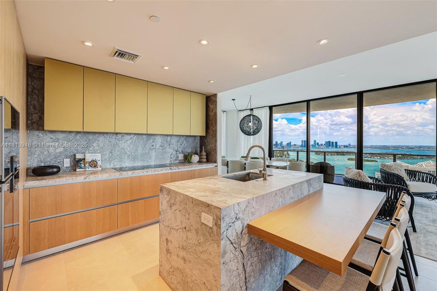 Furnished interior view inside a new home in Five Park, Miami Beach (Image 29).