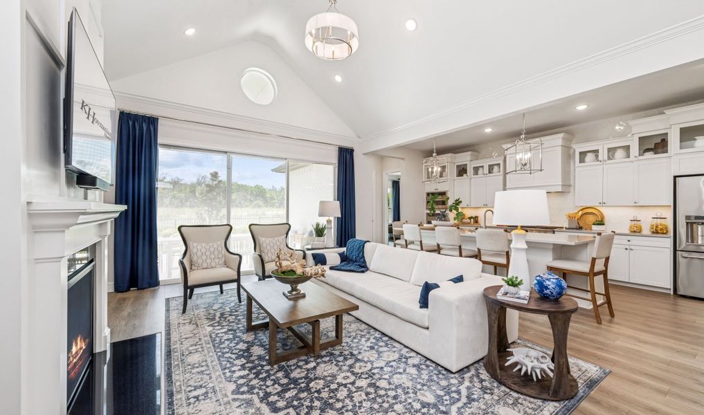 Great room with vaulted ceiling Great room with vaulted ceiling