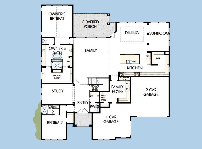 2D floor plan layout for the The Micah by David Weekley Homes in Northshore at Lakewood Village - Estate Series, Lakewood Village, TX (Image 3).