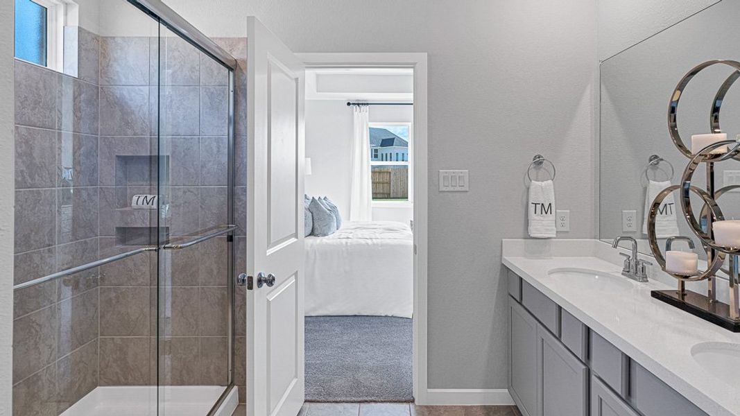Furnished interior view inside a new home in Bridge Creek 45s and 50s, Cypress (Image 6).