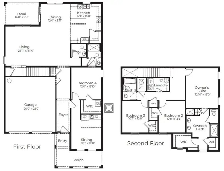 2D floor plan layout for the McGraw by D.R. Horton in Travis Landing, Kissimmee, FL (Image 3).