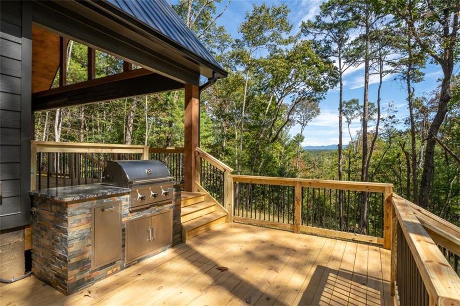 Exterior details and patio area of a home in , Ellijay (Image 37).