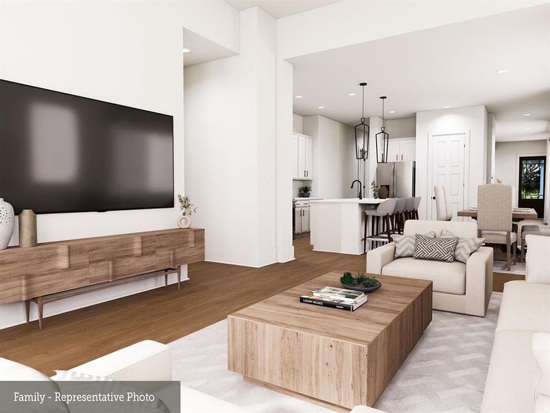 Furnished interior view inside a new home in The Highlands 40', Porter (Image 4). Furnished interior view inside a new home in The Highlands 40', Porter (Image 4).