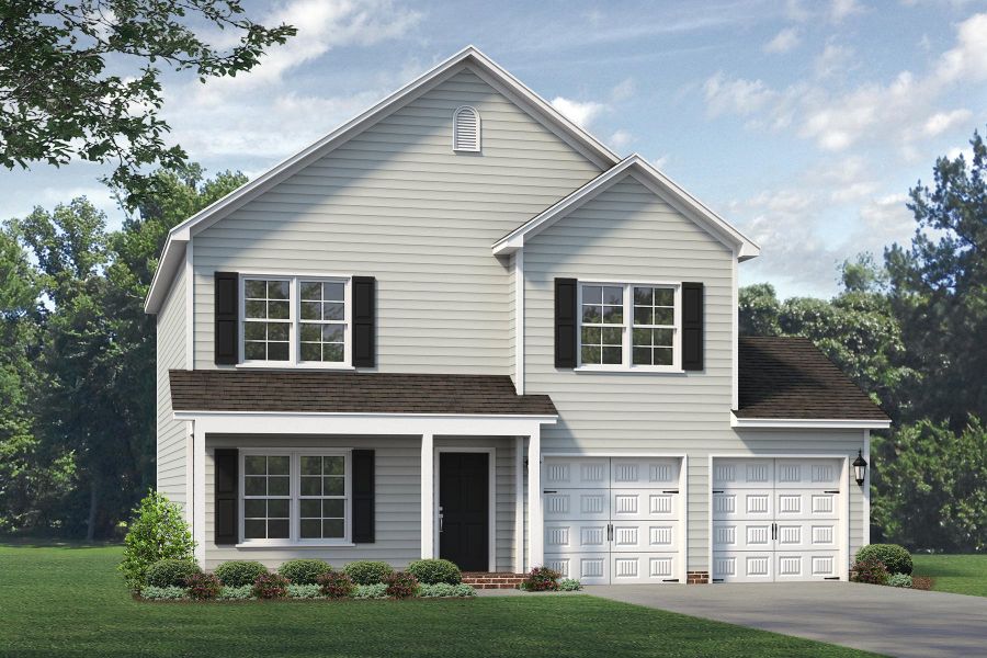 Representative exterior photo of a completed home built from the Vermont by Keystone Homes NC in Brassfield Meadows, Burlington, NC (Image 33). Representative exterior photo of a completed home built from the Vermont by Keystone Homes NC in Brassfield Meadows, Burlington, NC (Image 33).
