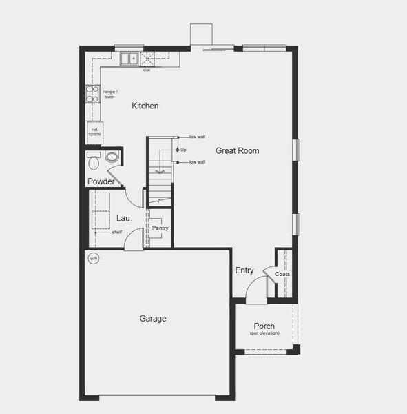 2D floor plan layout for the Plan 2107 Modeled by KB Home in Reserve at Forest Lake I, Lake Wales, FL (Image 4).
